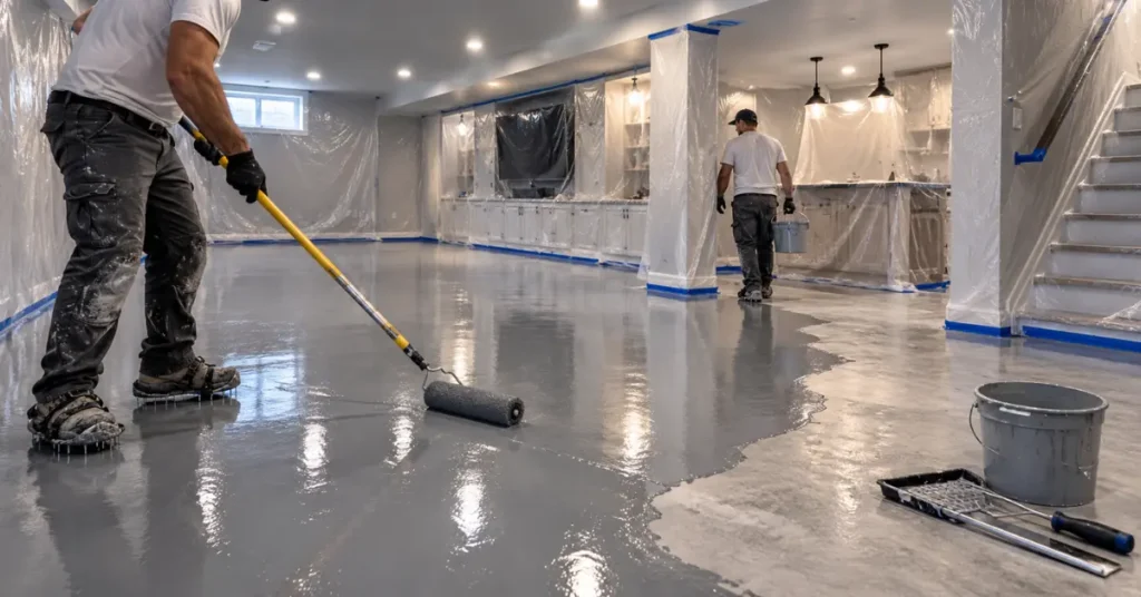 epoxy-concrete-basement-flooring